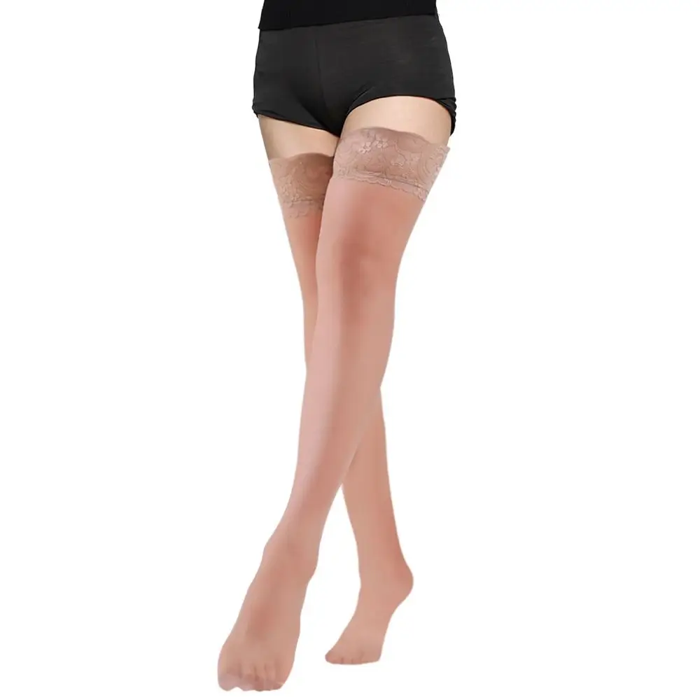 

Sexy Lace Stocking with Lace Silk Anti-slip Thigh High Stockings Transparent Over Knee Stockings Woman
