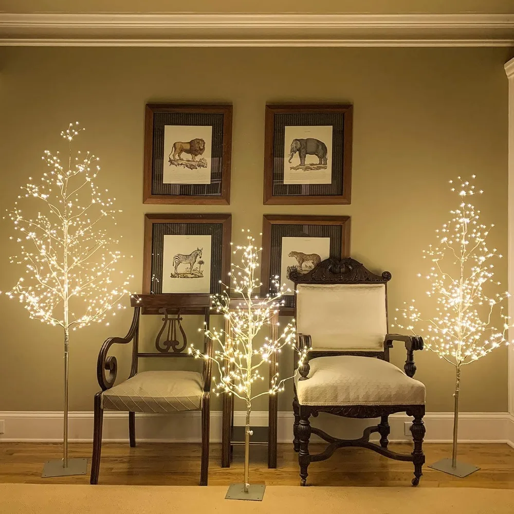 Christmas Tree Combo Kit - Starlit Tree Collection with Angel Lights, Golden, Pack of 3, Perfect for Home Decor Party Wedding