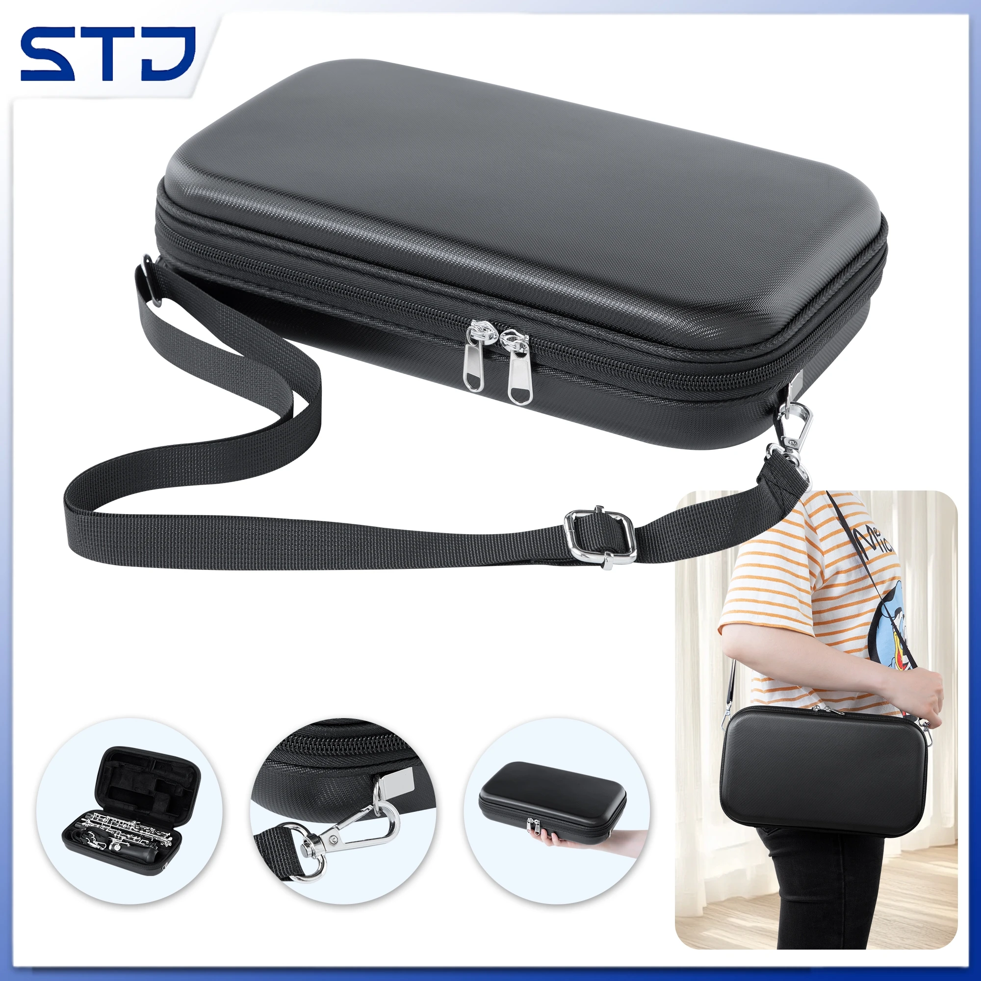Professional Oboe Black Backpack Oboe Bag Handbag Carrying Case Oboe Waterproof enclosure Storage box Instrument Parts