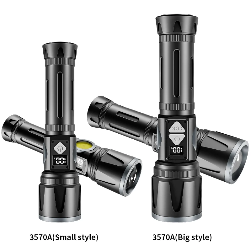 

LED Flashlight with 5 Modes Rechargeable Camping Torch Handheld Flashlight W/ Power Display for Emergency Hurricane Hiking