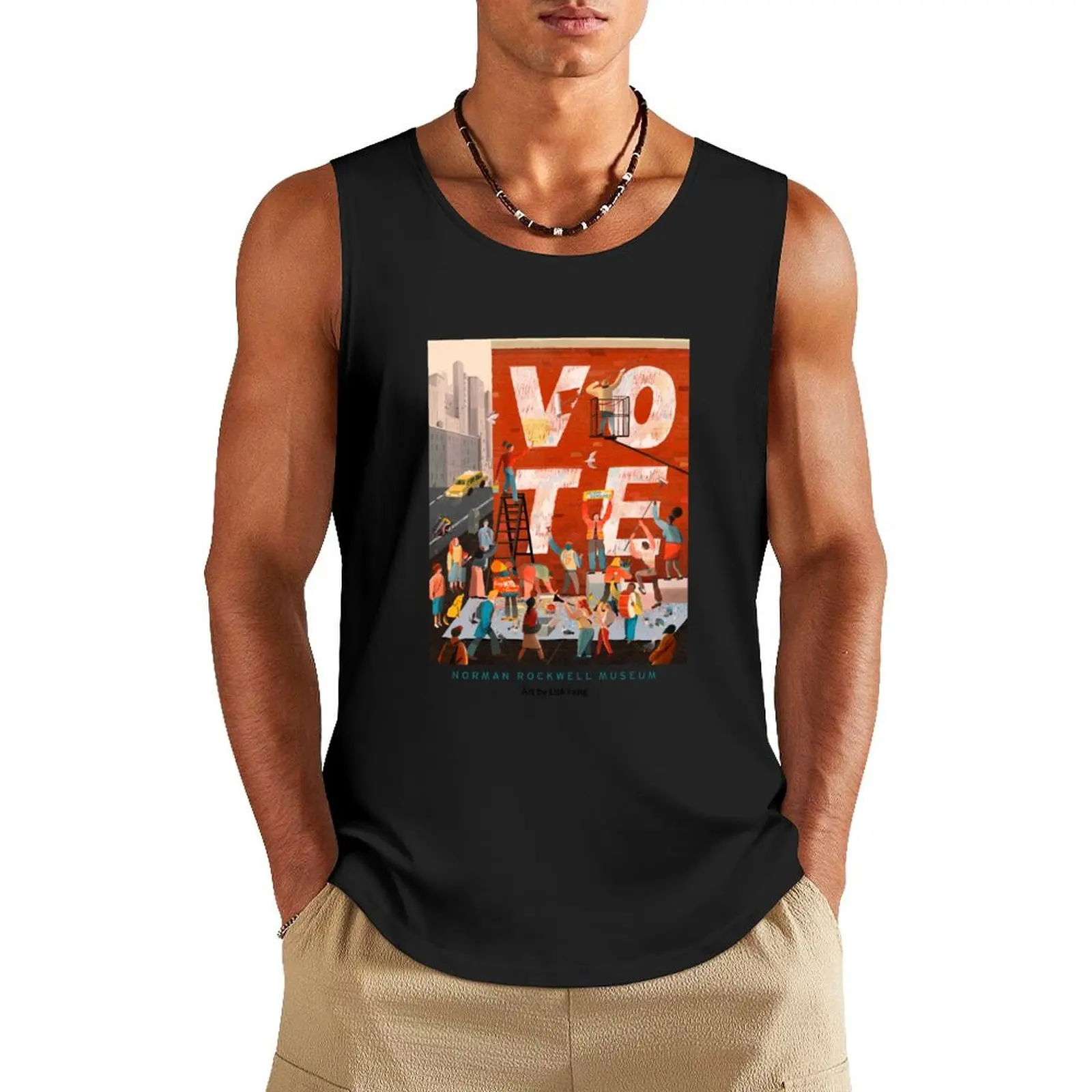 

Lisk Feng Vote Tank Top sleeveless Men's t-shirts anime top summer clothes men 2025