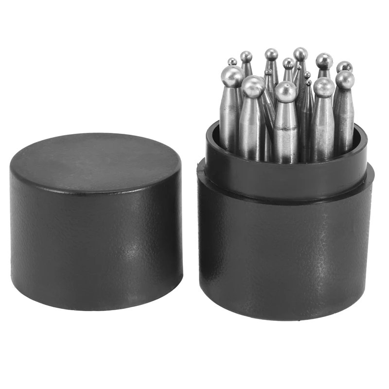 

New Jewellers Tool Jewelry Dapping Block Set with 17Pcs Jewelry Tool Kit Dapping Punches with Plastic Stand