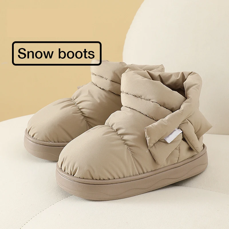 Platform Women Snow Boots Keep Warm Thicken Plush Waterproof Boot for Couples 2023 Winter Non Slip Thick Bottom Cotton Shoes