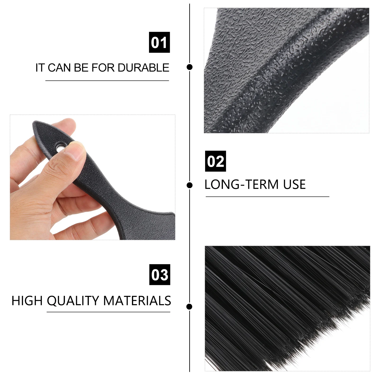 

3Pcs Hair Dye Brush Set Non-Slip Handle Durable Plastic Easy Use Salon Hair Tint Applicator Hairdressing Tool Dye Brush