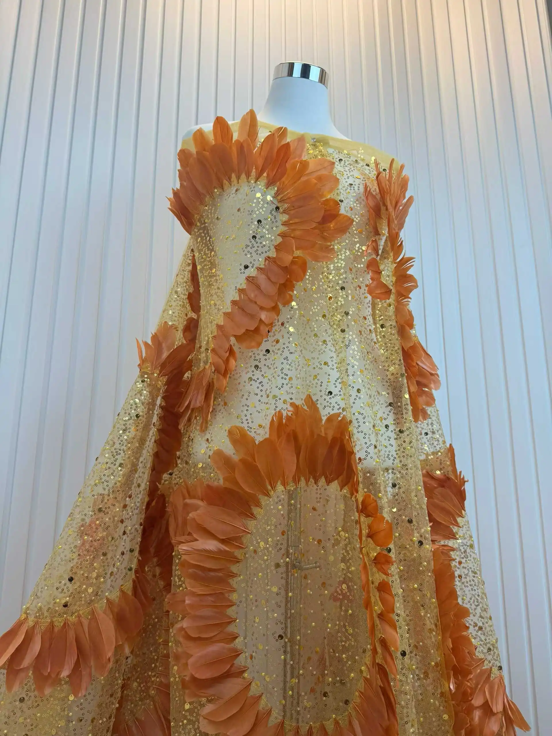 Новейшая уникальная африканская 3D цветочная кружевная ткань ручной работы с бисером, 2025 французская сетчатая кружевная ткань с блестками для свадебных платьев SZ1595