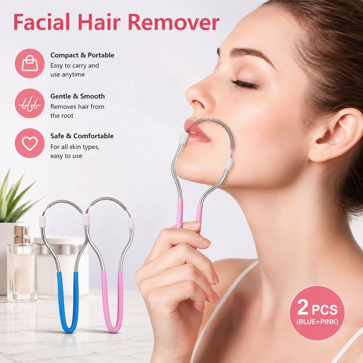 

1PC Safe Handheld Spring Roller Women Facial Hair Removal Epilator Beauty Epilator Epi Roller Face Care Massager Makeup Tools