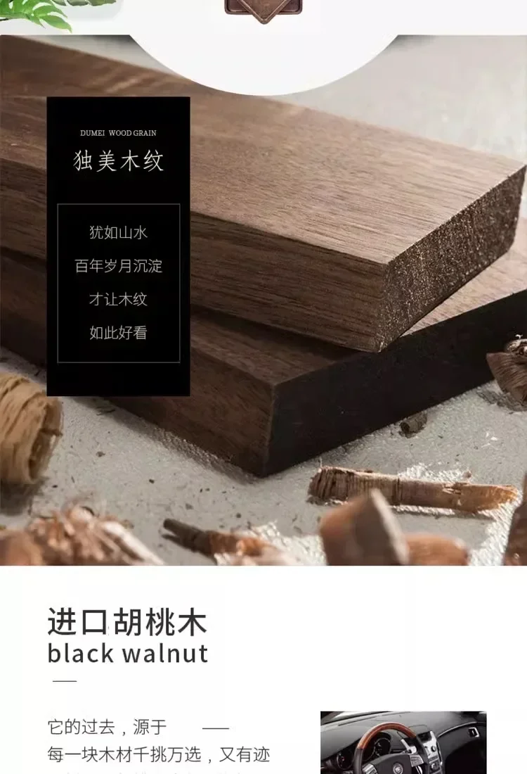 

Nordic walnut wood desk, simple computer desk, bedroom, home, light luxury, high-end feeling, all solid wood office desk Hot sal