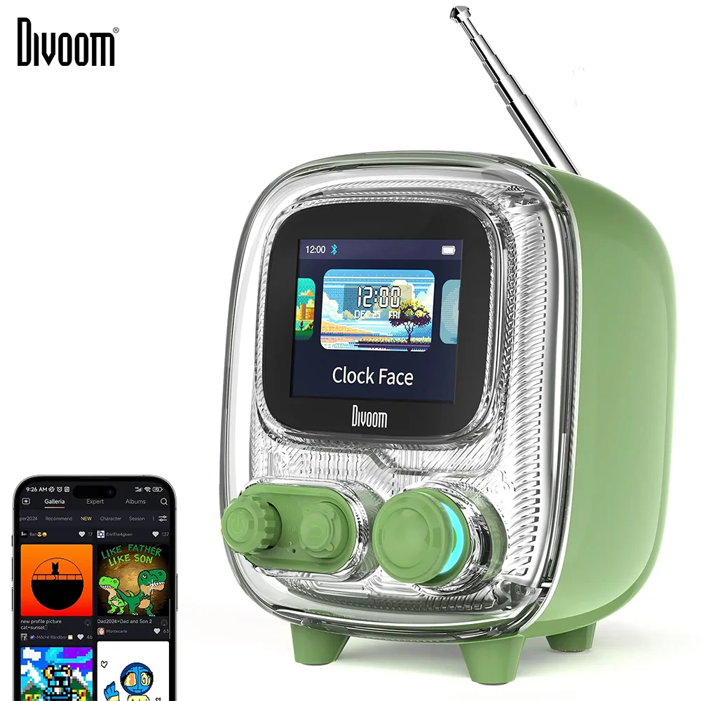 

Divoom T-tiivoo-2 Mini Retro White Noise Bluetooth Speaker Portable Vintage Sleep Aid Bluetooth Speaker high quality Subwoofer