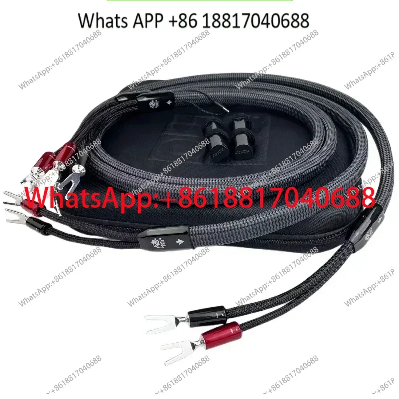 Pair Audiophile Dragon Biwire Speaker Cable Full-Range Speakon Zero & Bass PPS Silver HiFi Audio Loudspeaker Wire