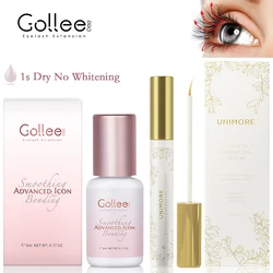 Gollee Extension Eyelash Glue Light Pink Glue Lash 5ml 6-7 Weeks Lasting Eyelash Enhancing Serum Thicker after lash Growth Serum