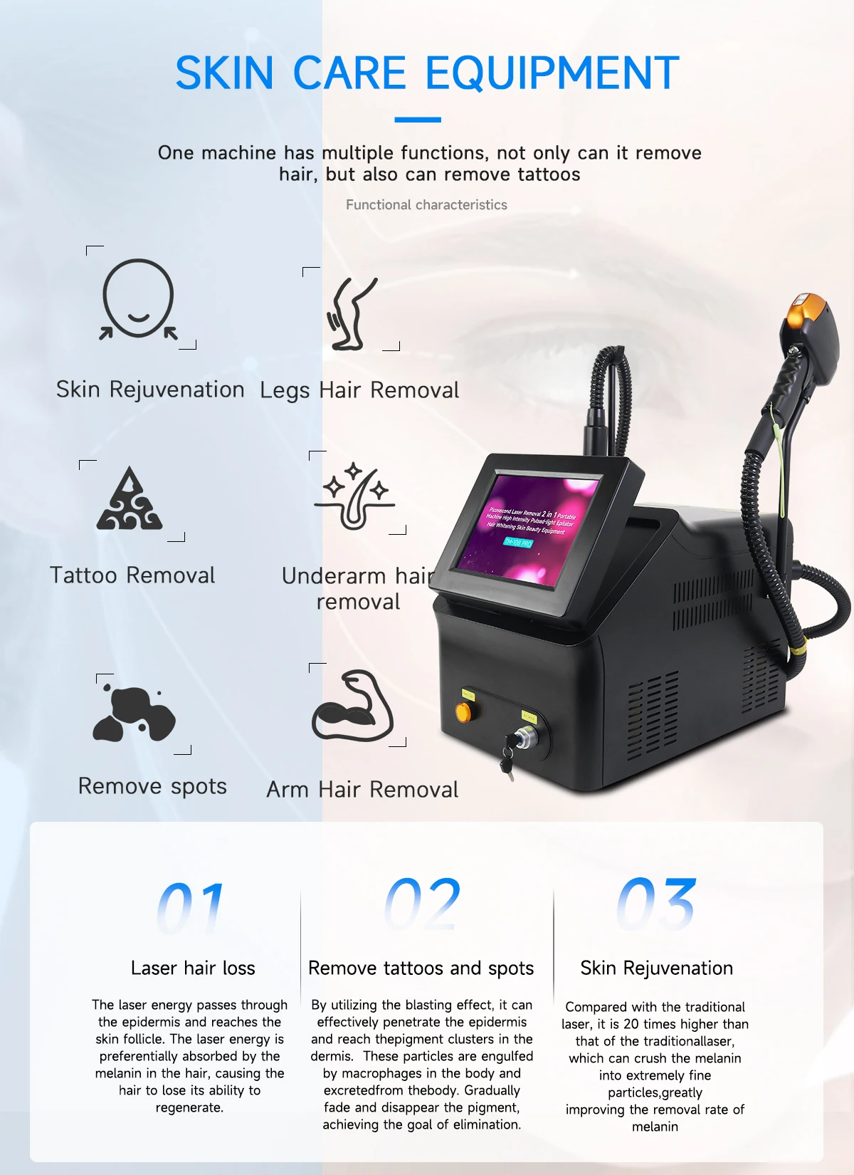 Yag Laser Tip Head Lens 1064nm 532nm 755nm Filter Picosecond Tattoo  Hair Removal Beauty Instrument Diode laser Handle Accessory