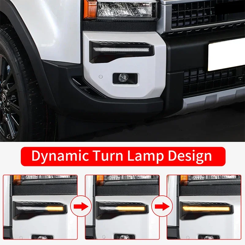For Toyota Land Cruiser 250 2024 2025 Prado LC250  Front Bumper LED DRL Light Waterproof Dynamic Sequential Lighting Accessories