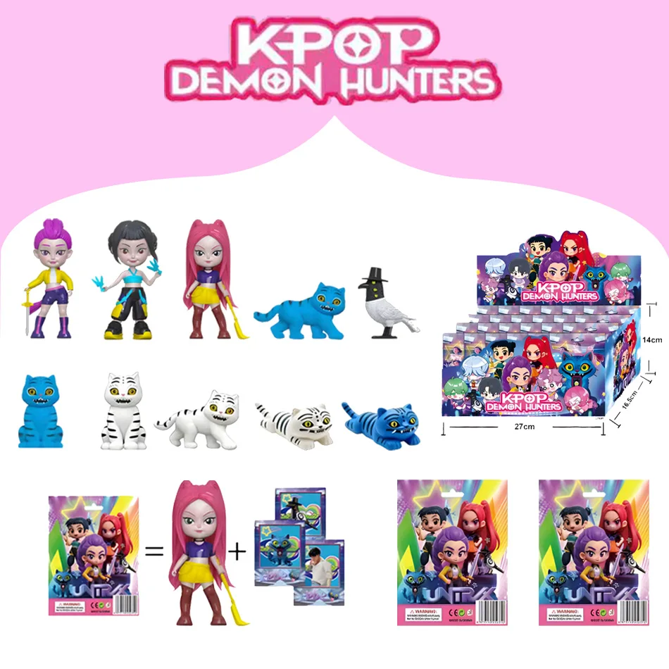 กล่องสุ่มฟิกเกอร์อนิเมะ Kpop Demon Hunters จำนวน 24 ชิ้น ของสะสมสำหรับแฟนๆ ตกแต่งโต๊ะทำงาน ภาพเคลื่อนไหว ของเล่นเกม