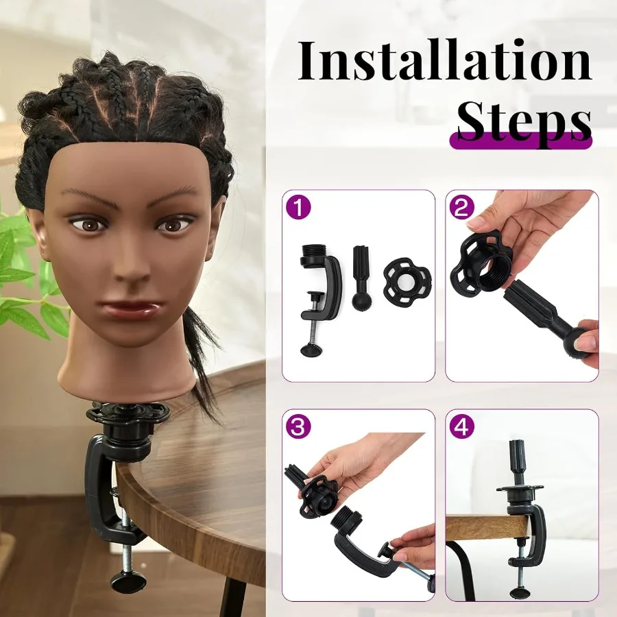 رأس عارضة أزياء 2022 بوصة مع 100 شعر بشري حقيقي للتضفير وتصفيف الشعر والتدريب مشبك طاولة قابل للتعديل تصميم مثالي fo