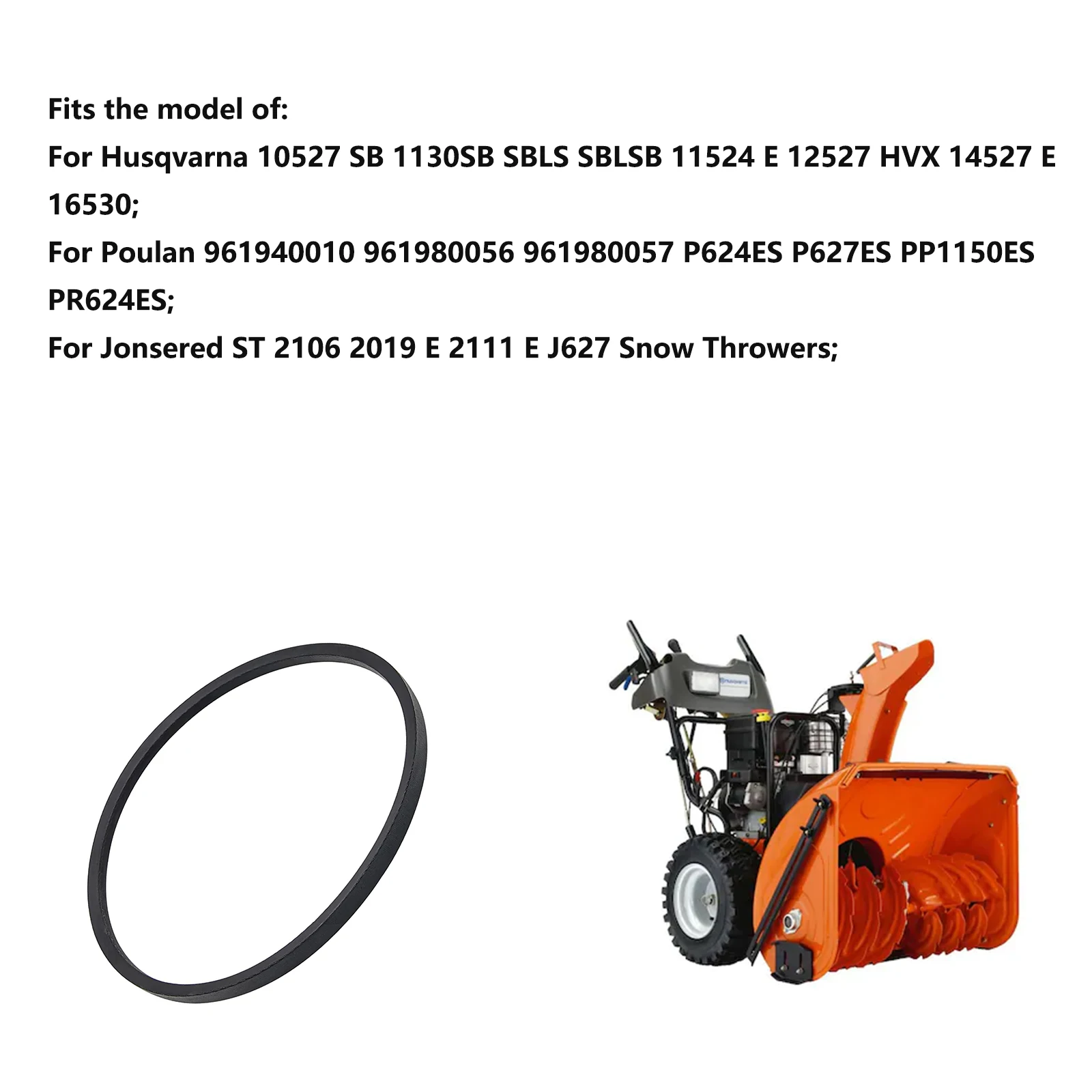 532419744 Traction Drive Belt For Husqvarna Poulan 179092 419744 532179092 532416954 Snow Thrower