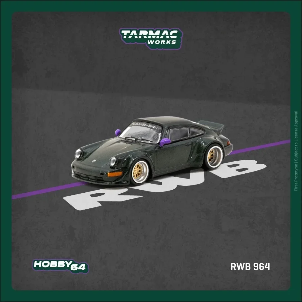 Voorverkoop TW 1:64 RWB 964 Groene Diecast Auto Model Collectie Speelgoed Tarmac Works