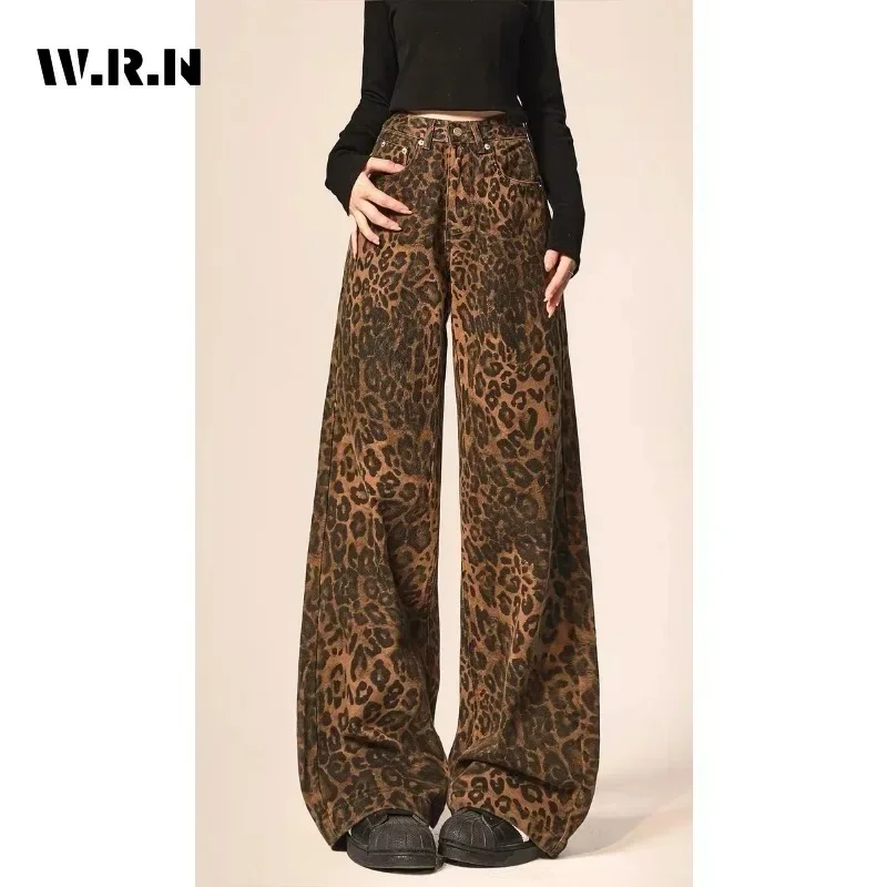 

American Retro Wild Style High Waist Straight Jeans Hip-hop Pants 2023 Women's Casual Y2K Grunge Streetwear Style Denim Trouser