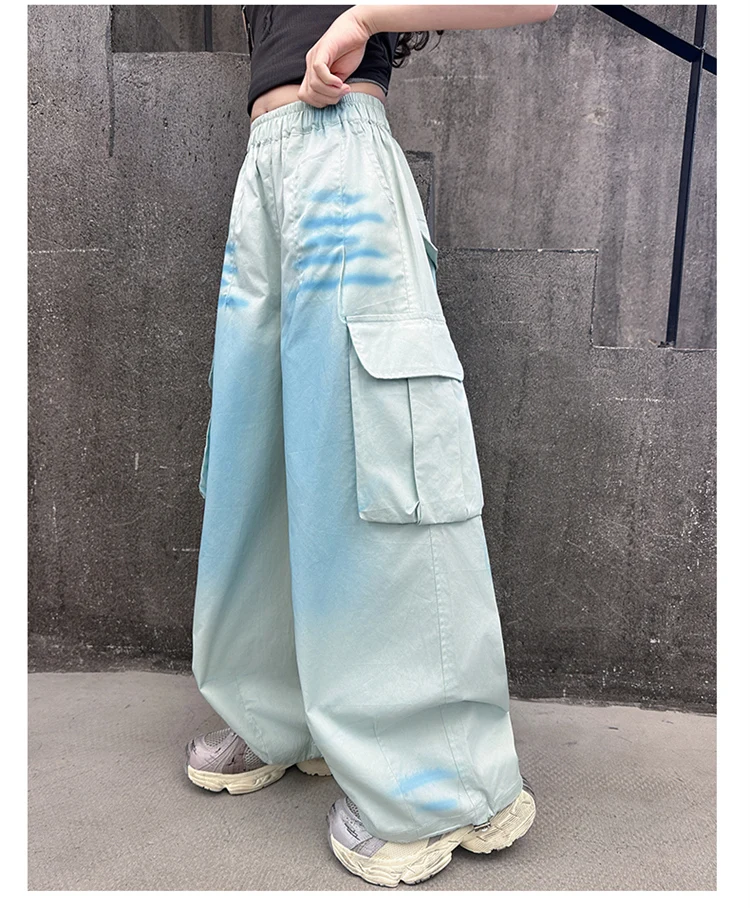 Kinder Y2K Neue Lässige Baumwoll-Cargohosen Gothic-Sprühdruck-Hosen Mädchen Mode Streetwear Unterteile Kinderbekleidung Jogginghosen – Detail 11