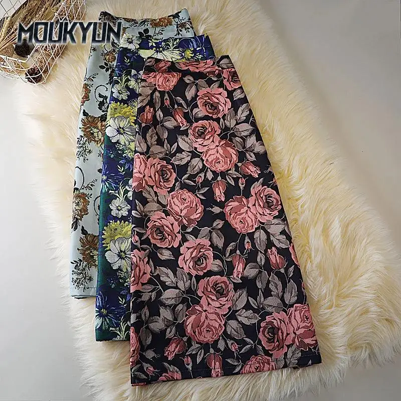 

Women Floral Skirts Bohemian Tourism and Vacation Long Skirt