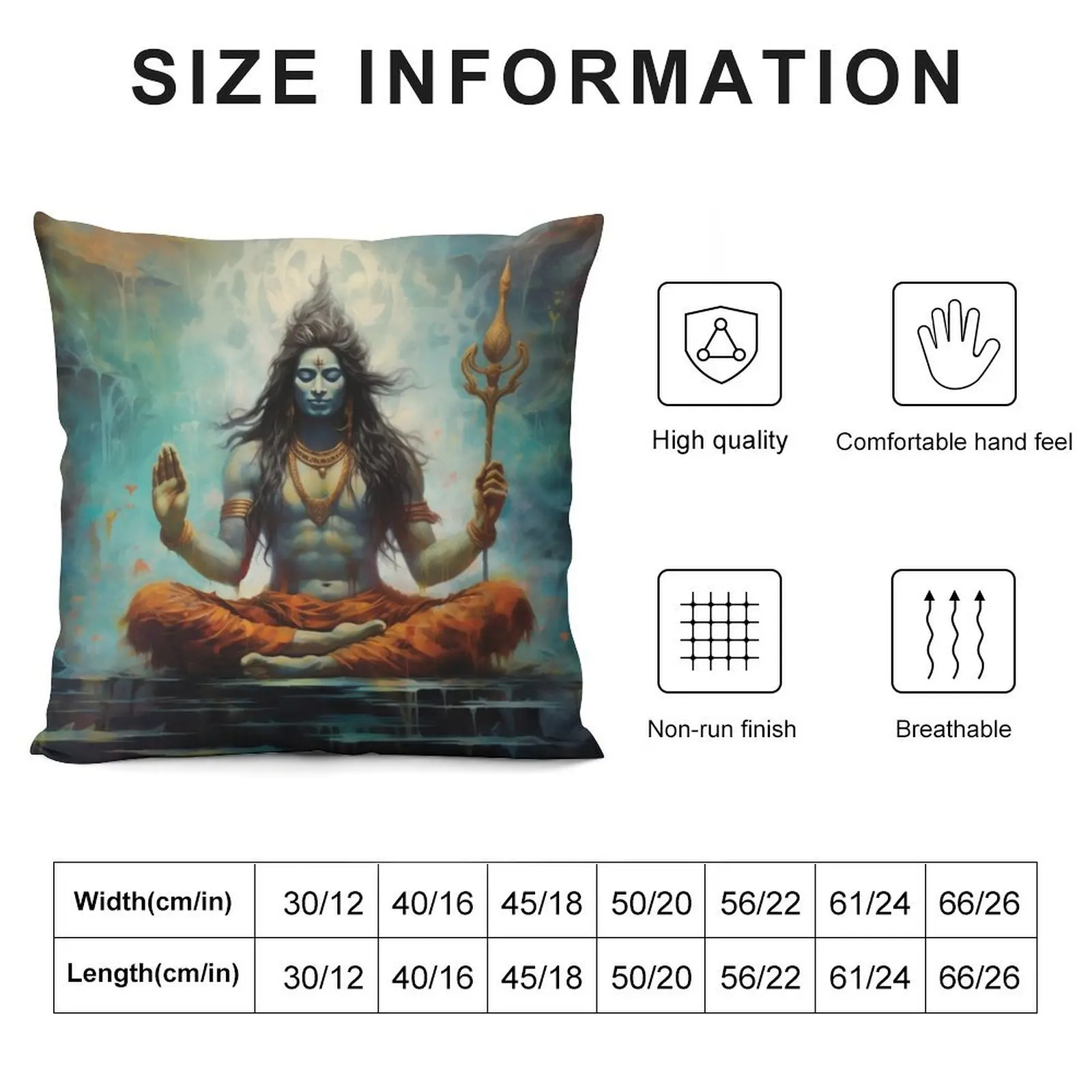 Shiva: The First Yogi Throw Pillow Cushions Home Decor Ornamental Pillow Pillow Cases Decorative anime girl