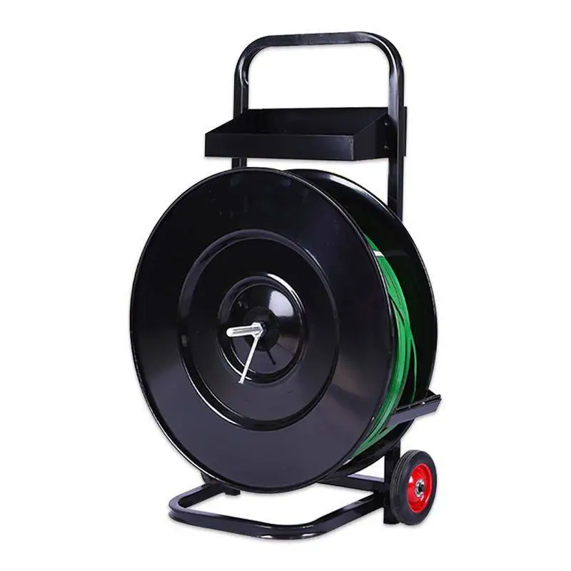Plastic Strap Dispenser Cart - Adjustable  Band Reel Holder & Tool Trolley for Packing