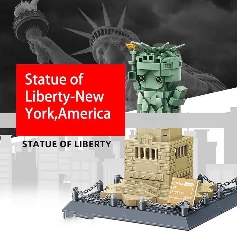 Building Model Blocks Statue of Liberty-New York,America Children's toys, boys' birthday gifts, puzzle toys, collection gifts