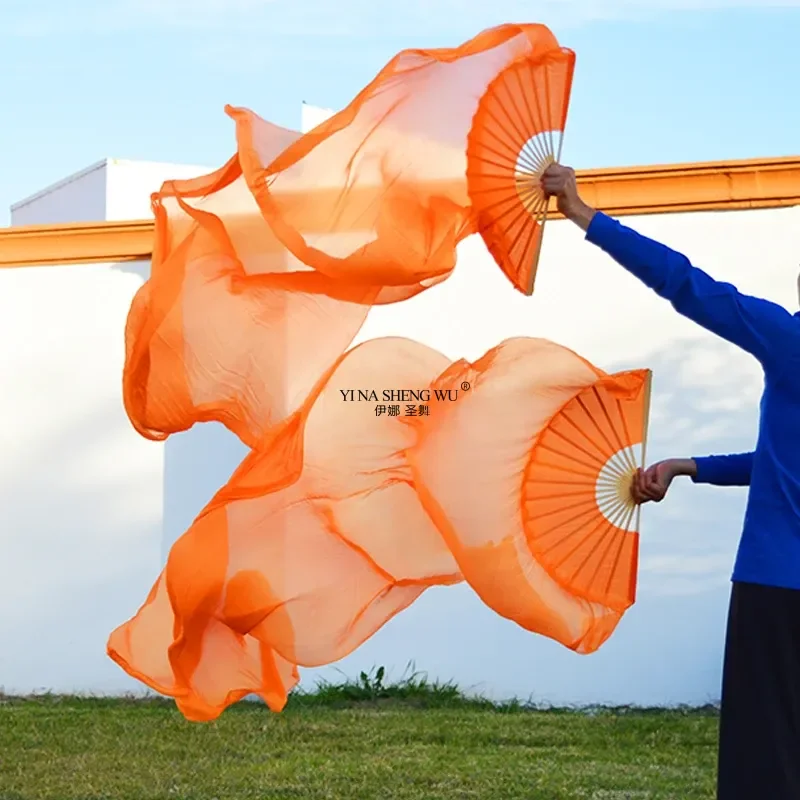 100 Silk Dance Fans 1 Pair Belly Dance Fans For Women Left Hand And Right Hand Bamboo Handle High Quality Silk Fans 9 Colors