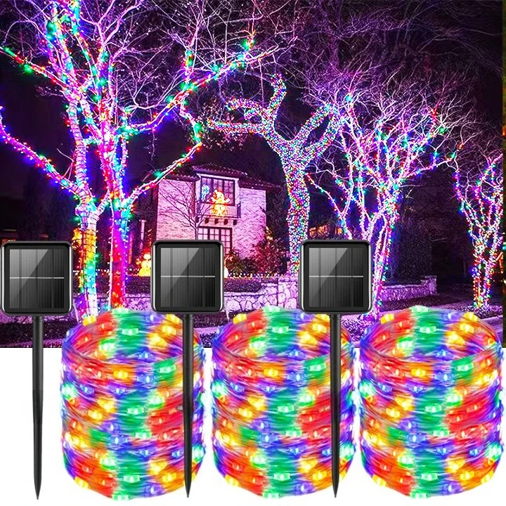 

LED Light String Solar Copper Wire Light String Outdoor Waterproof with Colorful Lights Courtyard Christmas Decoration Lights
