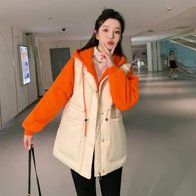 

2023 New Women Down Cotton Coat Winter Jacket Female Short Parkas Slim Fit Thick Warm Outwear Leisure Time Hooded Overcoat