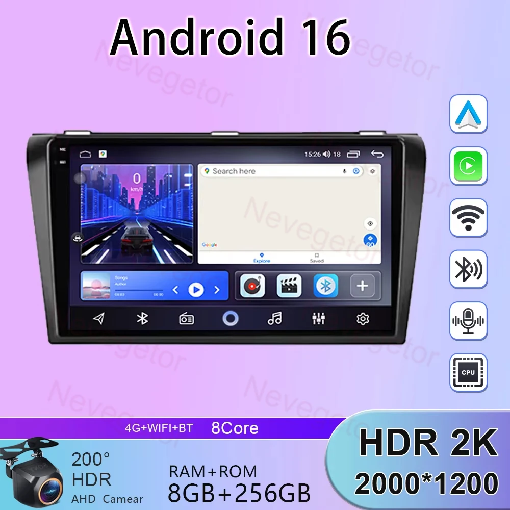 

Car Radio with BOSE Multimedia Player For Mazda 3 2004 2005 2006 2007 2008 2009 Android 14 Carplay GPS Stereo 8Core No 2din DVD