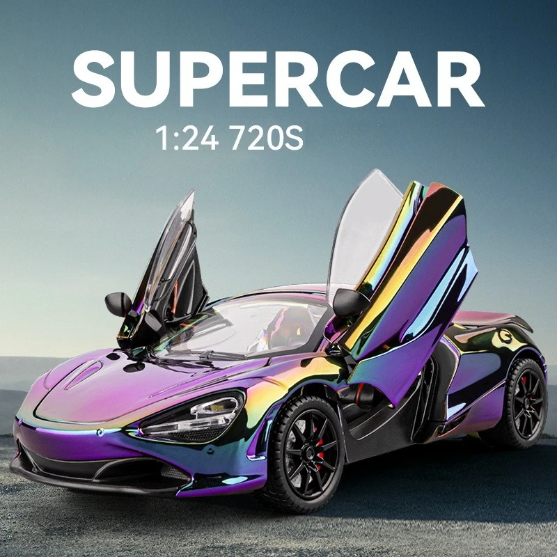

1:24 McLaren 720S электротипинг сплав спортивная модель литая под давлением металлическая модель автомобиля коллекция звуковой свет моделирование детская игрушка в подарок