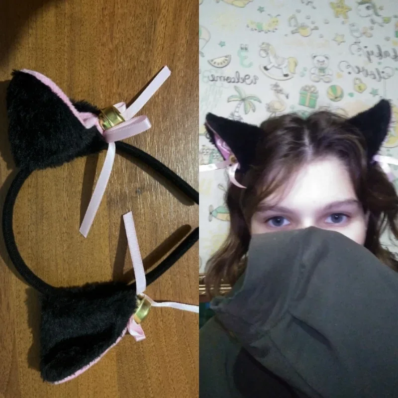 Cospaly accesorios de animación, horquilla de felpa de oreja de gatito China, tocado de campana de gato, accesorios para el cabello de gato de zorro, sirvienta COS