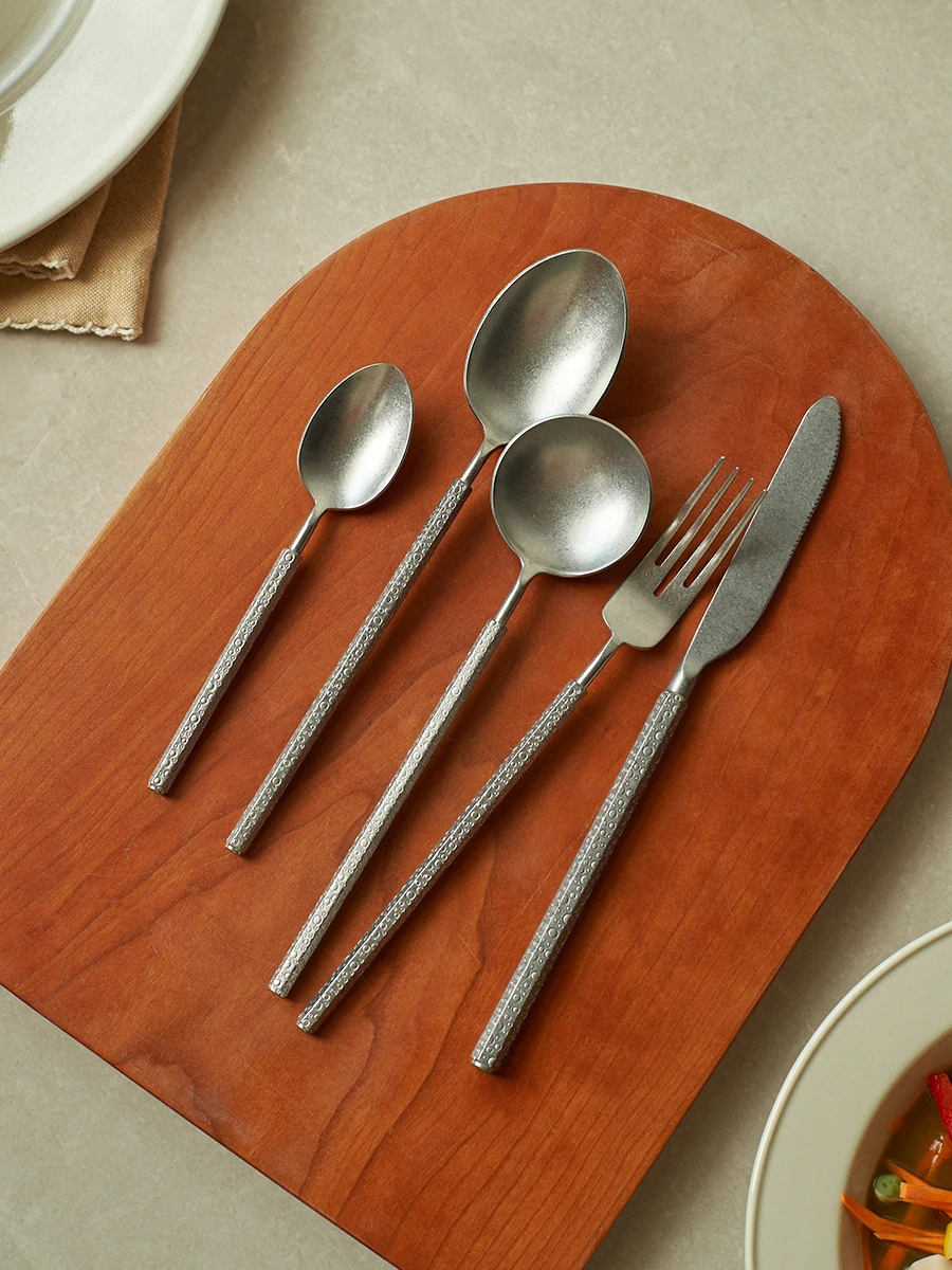 

April 304 Stainl Steel Western Dining Fork for Steak Pasta Salad Dert Home Use Fruit Fork Dinner Meal Fork Pure Color