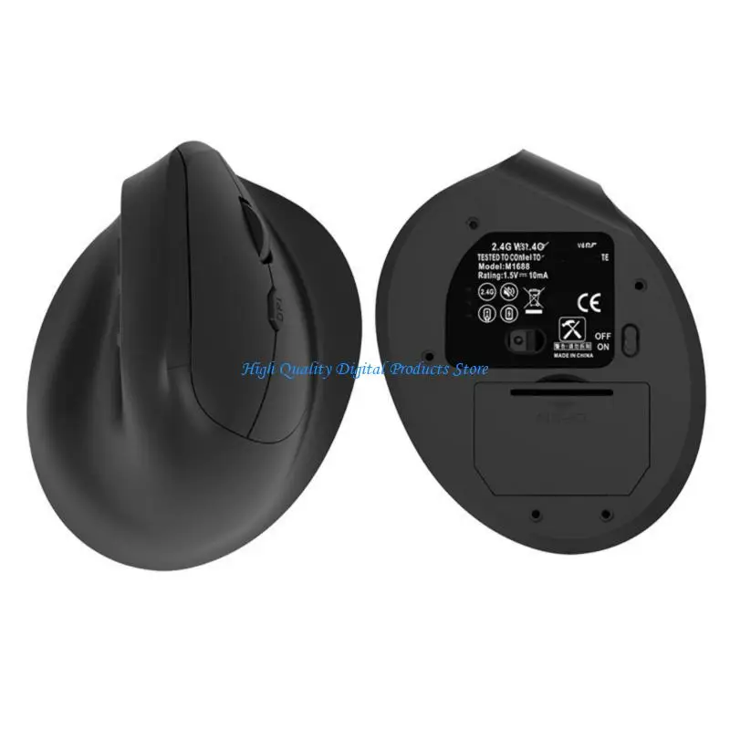 U2JE Wireless Ergonomic Mouse for Office and Home Desk Use, Vertical Computer Mouse with Thumb Rest and ABS Housing