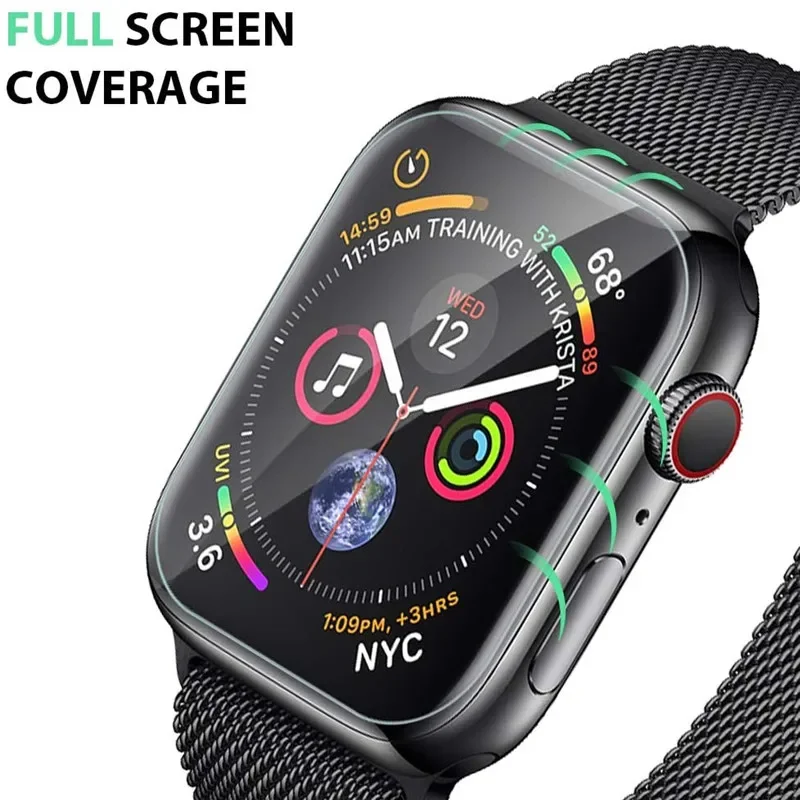 1-5 Buah Film Hidrogel Pelindung Layar untuk Apple Watch 7 6 SE 5 4 3 2 1 Film Pelindung untuk IWatch 38Mm 40Mm 41Mm 42Mm 44Mm 45Mm