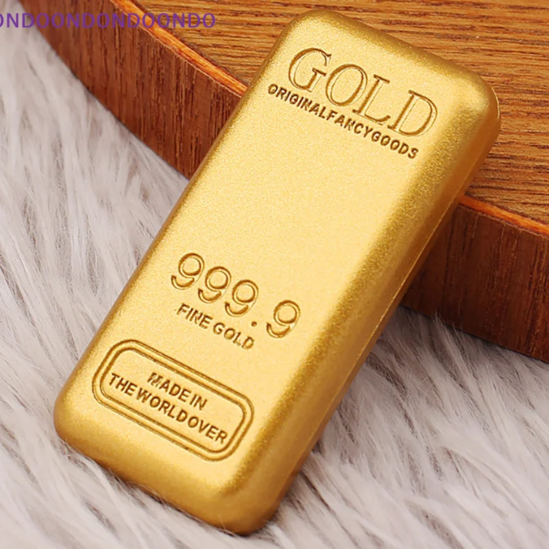 

Imitation Gold Bars Brass Fake Gold Block Craft Collection Gift Home Office Lucky Feng Shui Decorations Photography Props