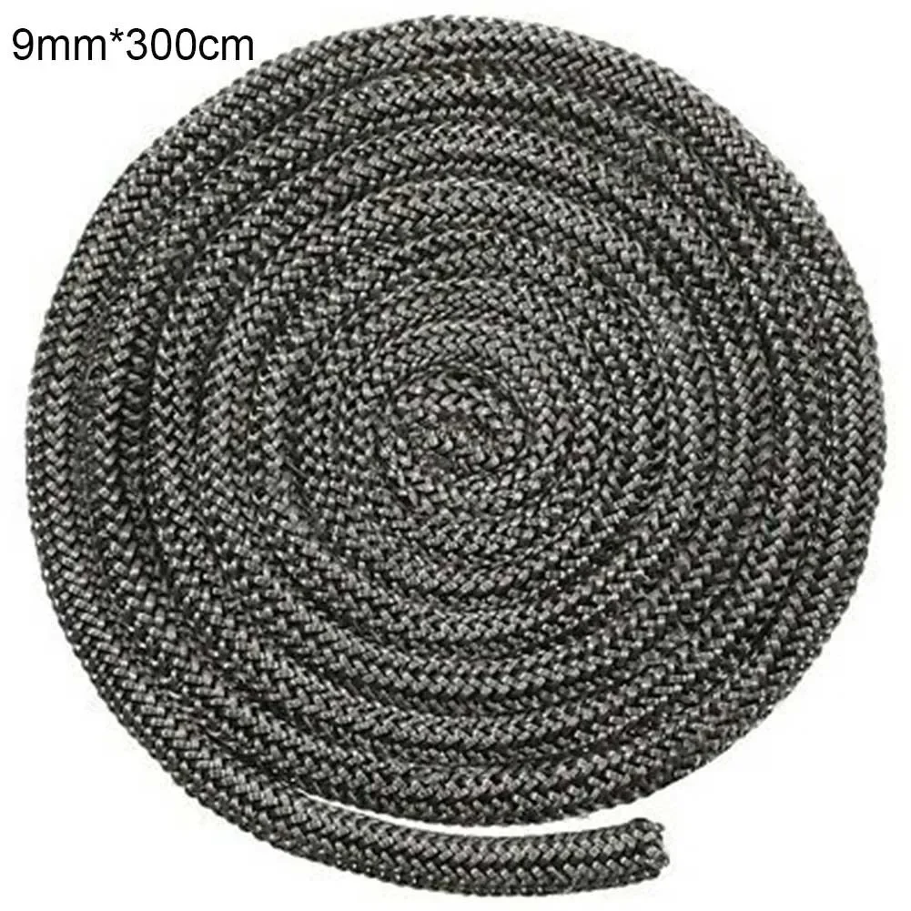 

9mm Black Gasket Cord Stove Door Fireplace Cord 3 Meters Length Fiberglass High Temperature Woodburner Burner Sealing Rope