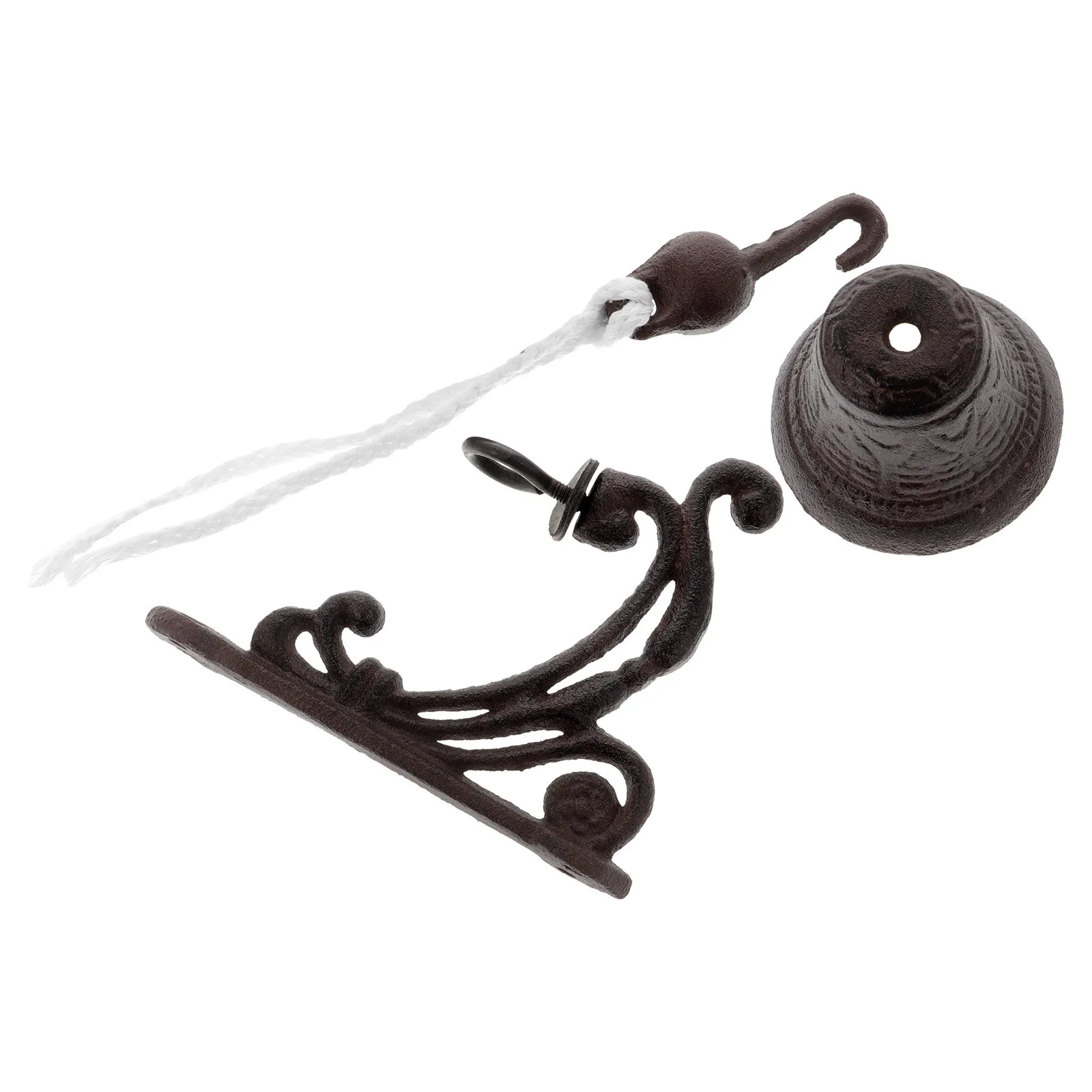 

Vintage Style Iron Doorbell Retro Wall Hanging Bell for Yard Garden Decorative Cast Iron Bell Shaking Wall Mounted Doorbell