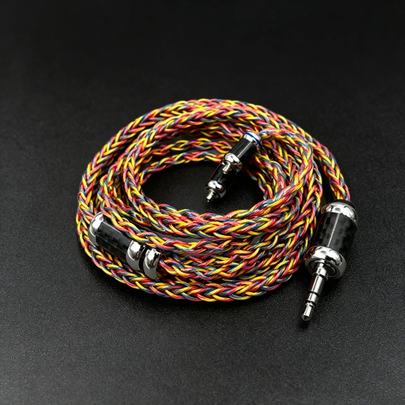 

FENGRU Colorful Feathers 8 Strand 784 Cores Single Crystal Copper Silver Plated MMCX 2Pin 0.78mm QDC Earphone Upgrade Cable