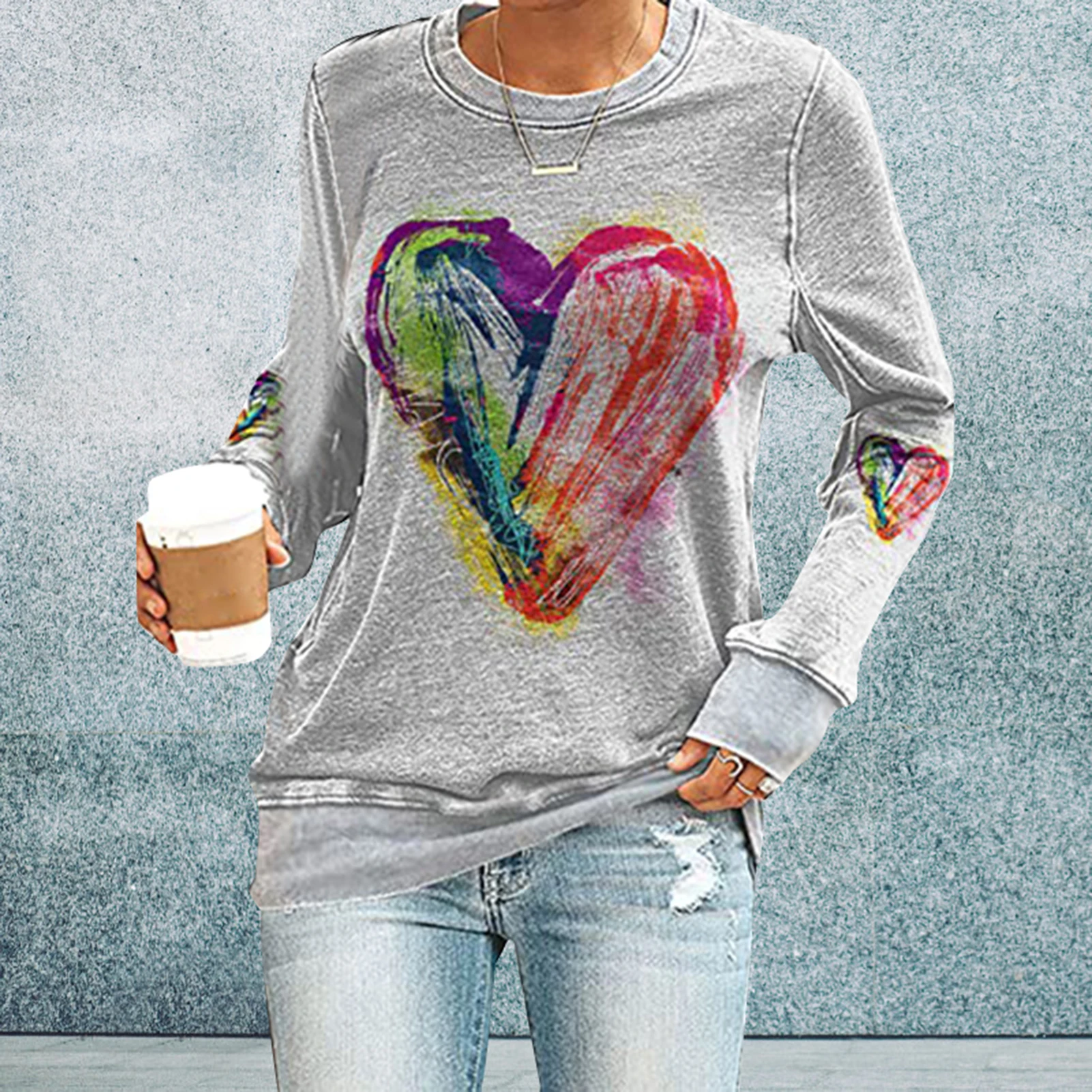 Round Neck Long Sleeves Sweater Fashionable Fine Stitches Pullover for Spring Autumn Winter Casual Wear