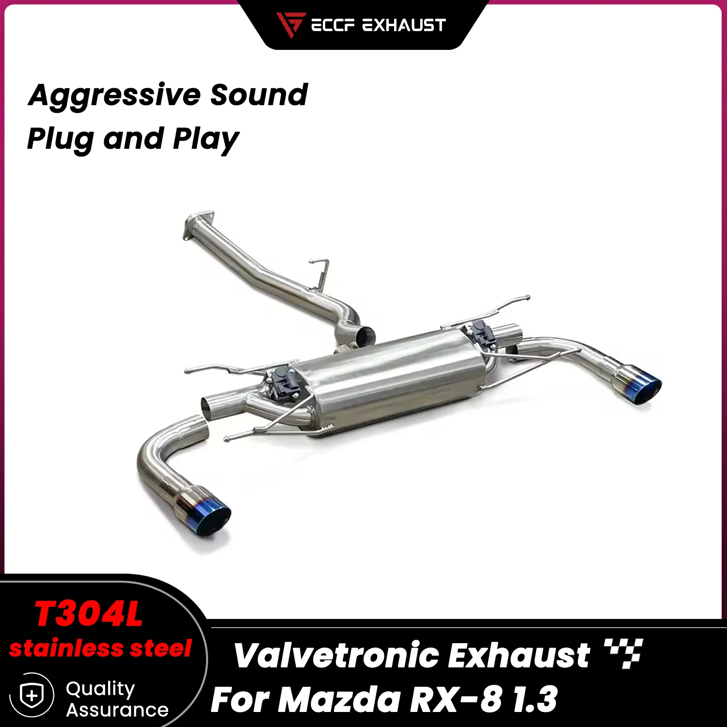 

Агрессивный звуковой выхлоп Valvetronic Выхлоп Catback из нержавеющей стали для Mazda RX-8 1.3 Unleash Максимальная производительность