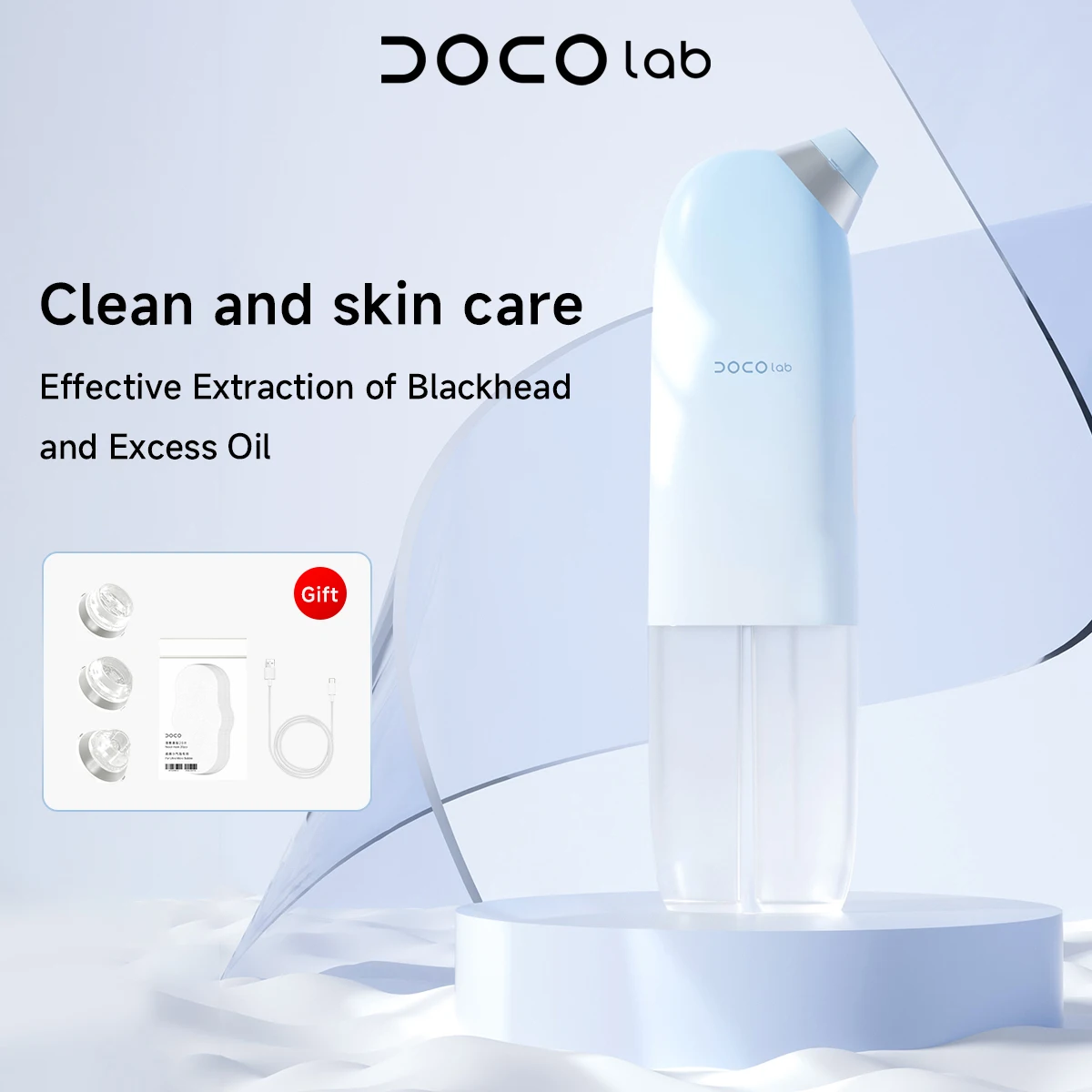 

DOCO Micro Bubble Pore Vacuum Cleaner 2.0 Cold and Hot Compress Blackhead Remover Instrument Electric Beauty Device