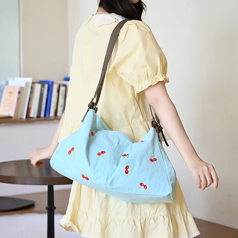 

Women's Bags 2026 New in Fashion Large Canvas Shoulder Crossbody Bag for Woman 2026 Blue Korean Female Student Bookbag Handbags