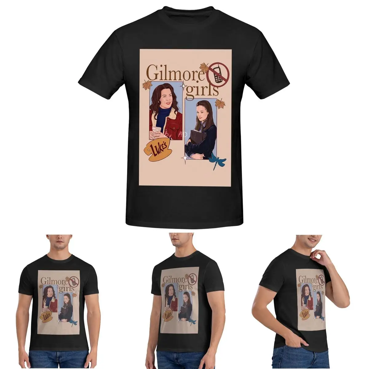 Gilmore الفتيات الكتابة على الجدران تي شيرت للرجال القطن المتضخم تي شيرت الرجال قصيرة الأكمام الجولة الرقبة ملابس الصيف بلايز S-6XL