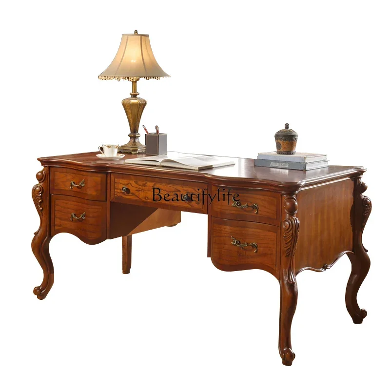 

ls 27 American country desk European simple solid wood writing household writing desk