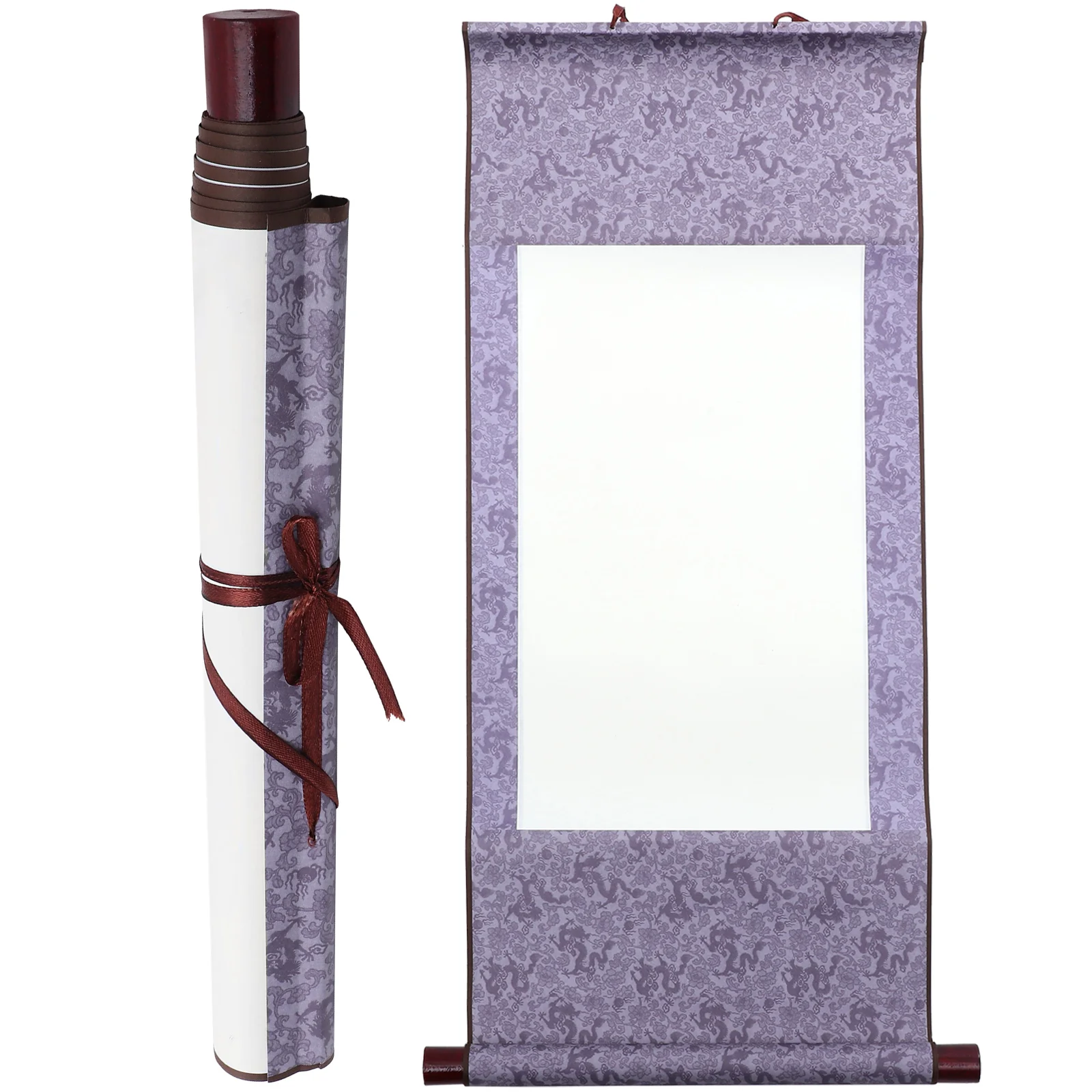 

Chinese Calligraphy Scroll Paper 2pcs Mini Painting Art Blank Vertical Banner Hanging Wall Decoration for Children DIY