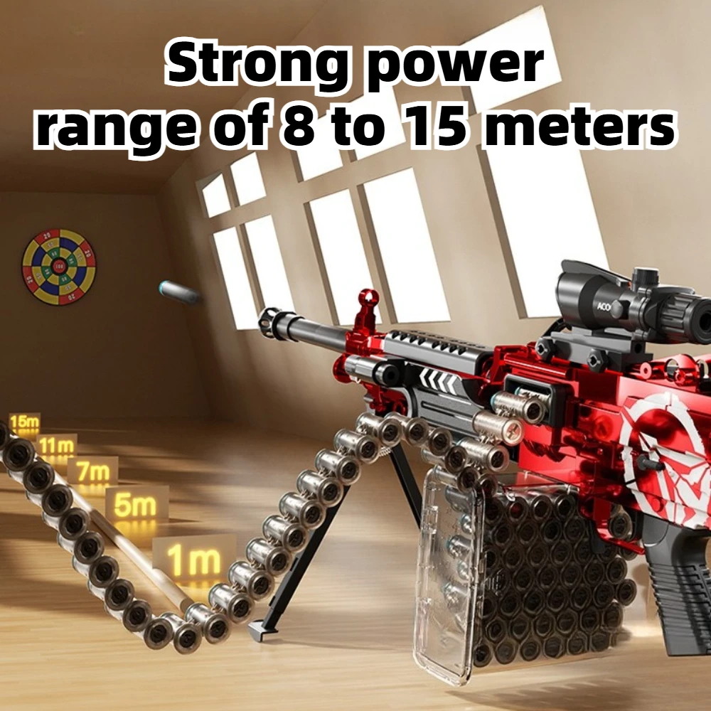 M249 Big Pineapple Electric Soft-Powder Rifle One Handed Auto Fire Long Range Light Machine Gun Children's Boy Toy Gun view 6