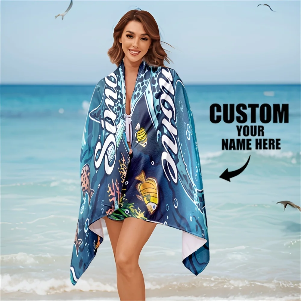 Custom-name Beach Towel, Personalized Bath Towel, Pool Towel, Vacation Gift,Beach Towel,Holiday Gift,soft microfiber bath towels