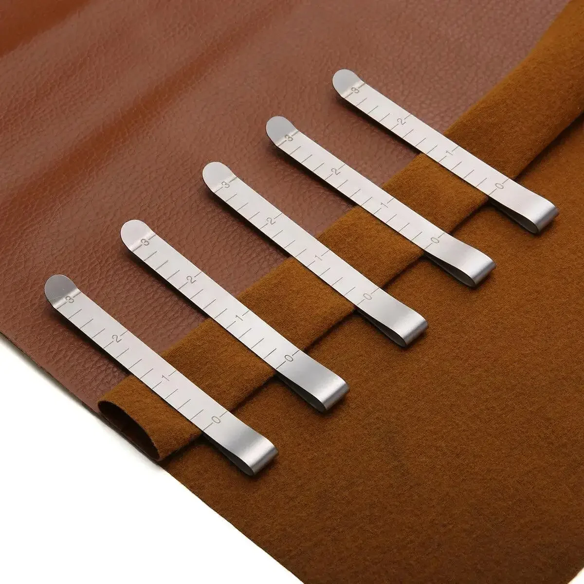 10pcs Stainless Steel Sewing Clip Hemming Clips Measurement Ruler for Fabric, Pinning and Marking Accessories DIY Sewing Supplie image 3