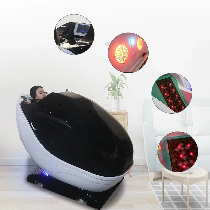 Sitting steam heated ozone hydrotherapy capsul portable sauna full body